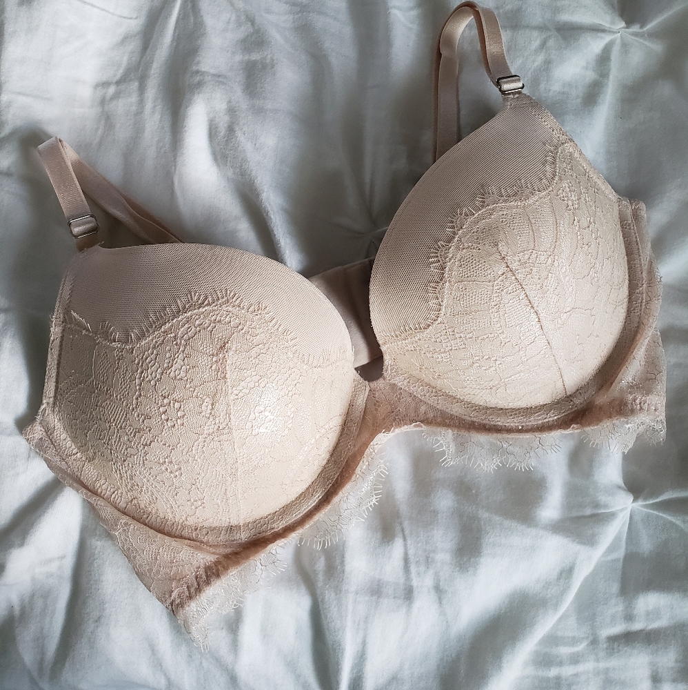 Light Pink Metallic Lace Victoria Secret Bra